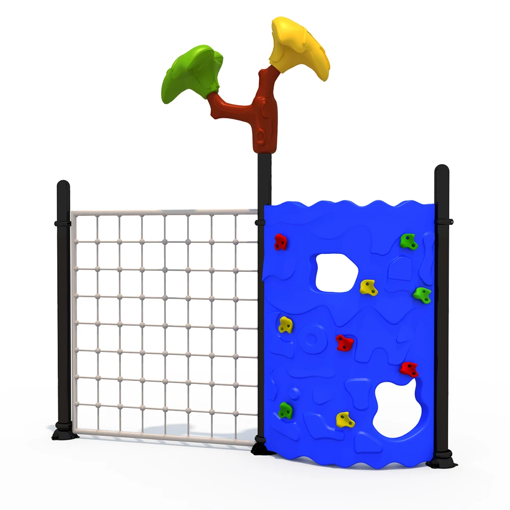 

Kids Outdoor Playground Equipment Climbing Frame and Rock Walls-Durable Steel Educational Play Area for School