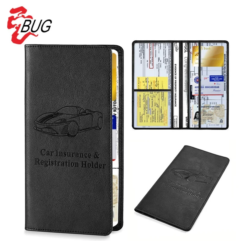 Document Bag RFID Travel Passport Jacket Wallet Long Anti-theft Swipe Card Bag Multi-functional Waterproof Document Clip