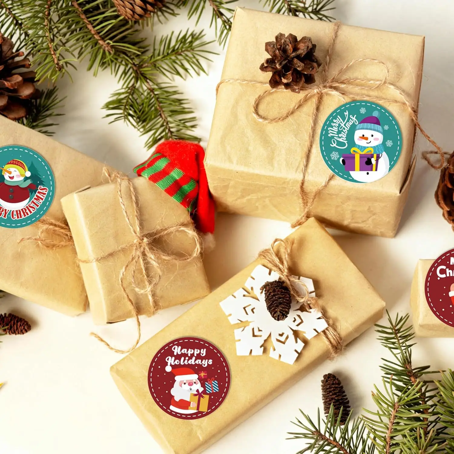 100-500pcs 산타 클로스 스티커 파티 크리스마스 선물 포장 레이블 어린이 스크랩북 편지지 스티커