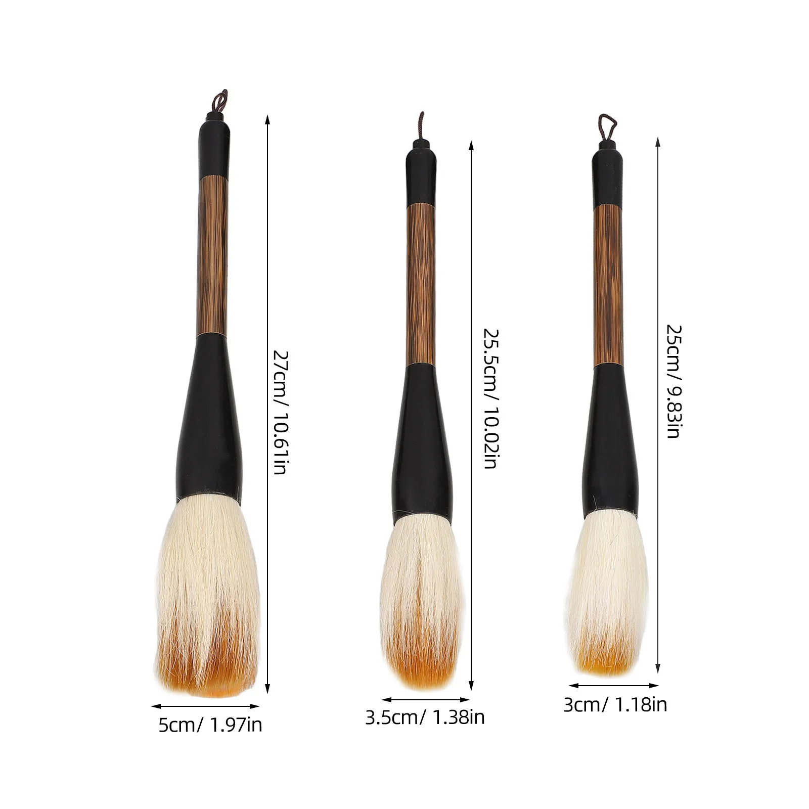 3Pcs Chinese Calligraphy Brush Set Writing Drawing Sumi Ink Paint Brushes for Beginners Professionals Chinese Paint Brush - Image 4