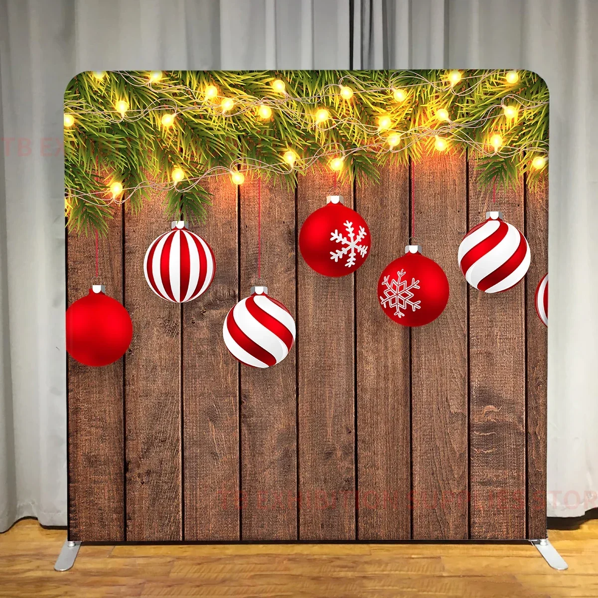 Merry Christmas Photo Booth Backdrop Stand Cover Winter Snow Pillowcase Background for Wedding Birthday BabyShower Photography