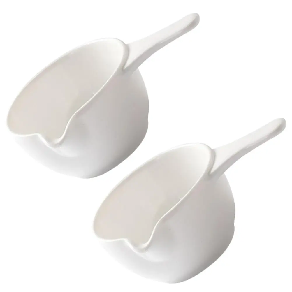 2Pcs Eco Friendly Ceramic Sauce Bowls with Handle Easy Grip Seasoning Dish for Home Kitchen Catering Events Tastings Openings