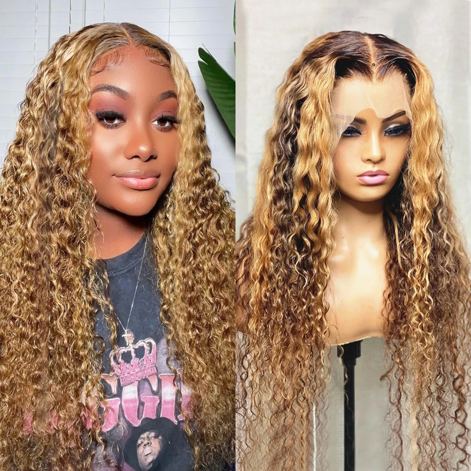 วิกผมไฮไลต์180% ผมหยิกสีน้ำตาล13x4วิกผมผู้หญิงเส้นผมมนุษย์ด้านหน้าเป็นลอนวิกผม13X เอชดี6ลูกไม้ด้านหน้าที่ดึงออกมาก่อน