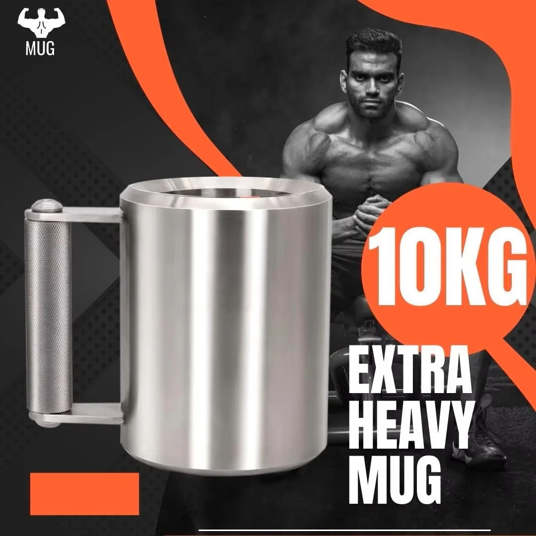 10 KG Dumbbell Water Cup, 304 Stainless Steel Heavy‑Duty Weighted Drinking Mug 120ml for Strength Training Fitness