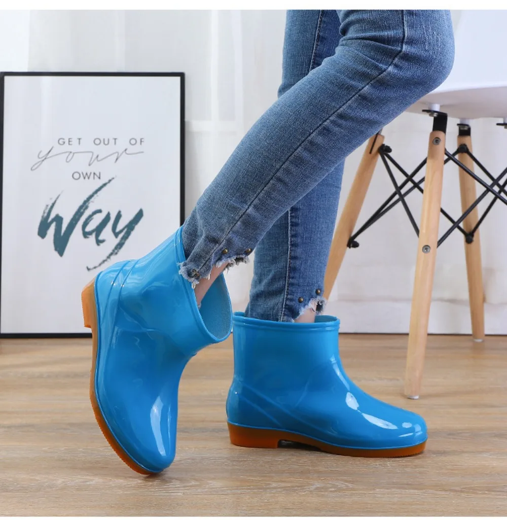 Rutschfeste Damen-Kurzregenstiefel, Wasserdichte Leichte Garten-Regenschuhe, Langlebige Niedrige Wasserschuhe für Outdoor, Küche, Arbeit – Detail 9