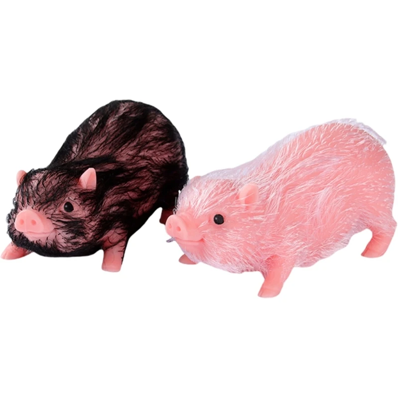 Handmade Realistic Pigs Figure Toy Animal Squeeze Piggy for Stress Relief