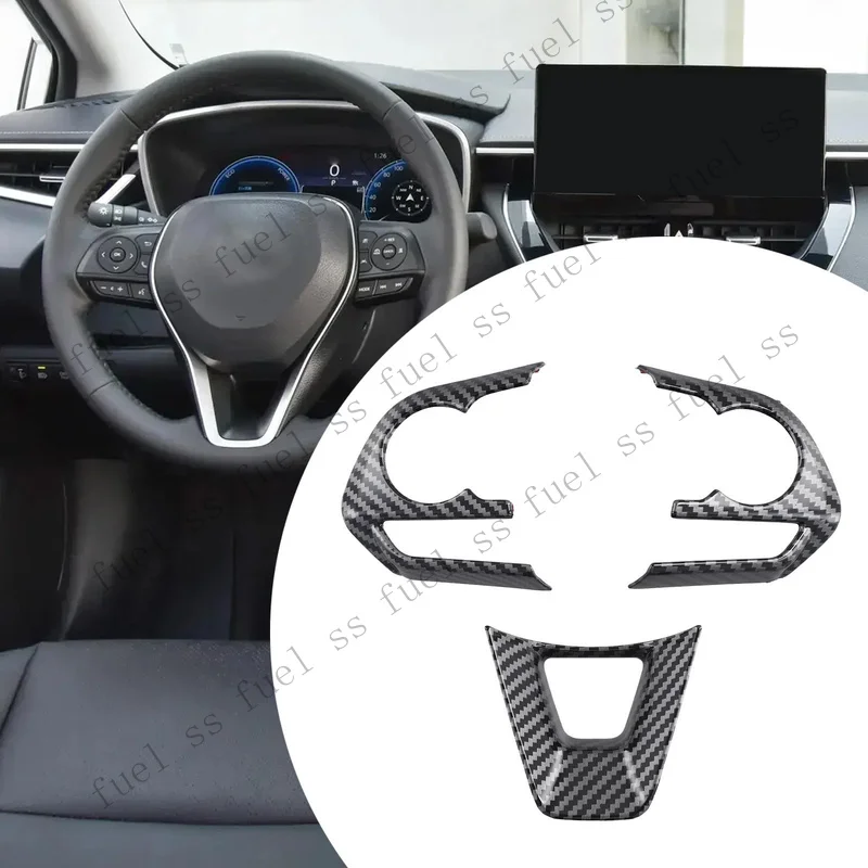 S+ Premium ABS Steering Wheel Button Panel Cover Trim 3Pcs for Toyota For RAV4 5