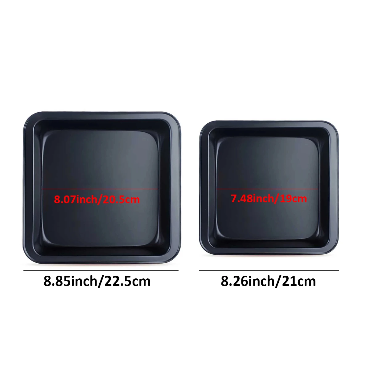 2Pcs/1Pc Square Carbon Steel Non-Stick Baking Pan, Cake Pan, Non-Stick Oven Tray, Cookie Pan - Suitable for Ovens, Air Fryers, Dishwashers, and Refrigerators, Can Be Used to Make Pizza, Fruit Salad, Grilled Fish and Meat, Bread Cakes, Honey Buns, Brownie Cakes, Multi-Purpose Baking Tray - Easy to Clean Surface - Kitchen Baking Tray Accessories | Mother's Day | Christmas