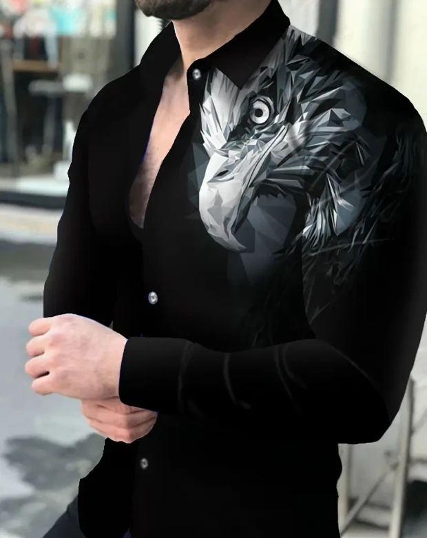 2025Men's Retro Plaid Print Long Sleeve Shirt Fashion Design Luxury Long Sleeve Top Men's Four Seasons Button Lapel Shirt