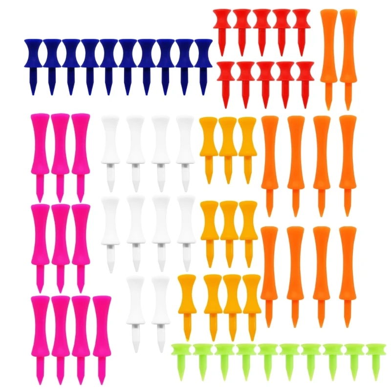 

70Pcs Golf Unbreakables Step Down Tees Professional Height Control Castles Tees Replacement Plastic Golf Tees Easy to Us