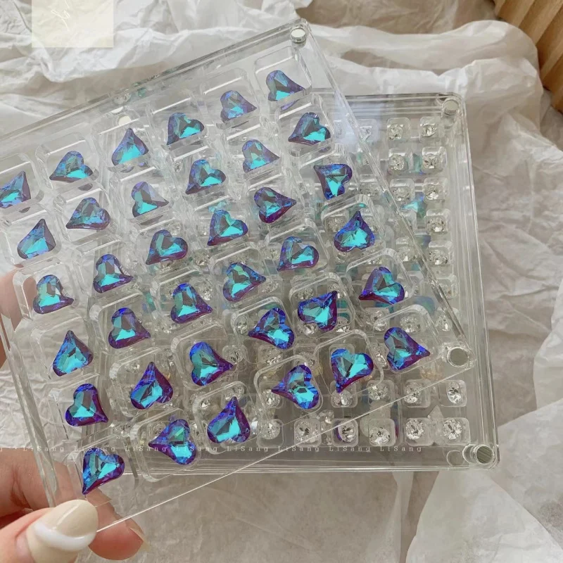 

Акриловый ящик для хранения бриллиантов, высококлассный футляр для дизайна ногтей и ювелирных изделий, магнитный органайзер для ювелирных изделий с прозрачным дизайном