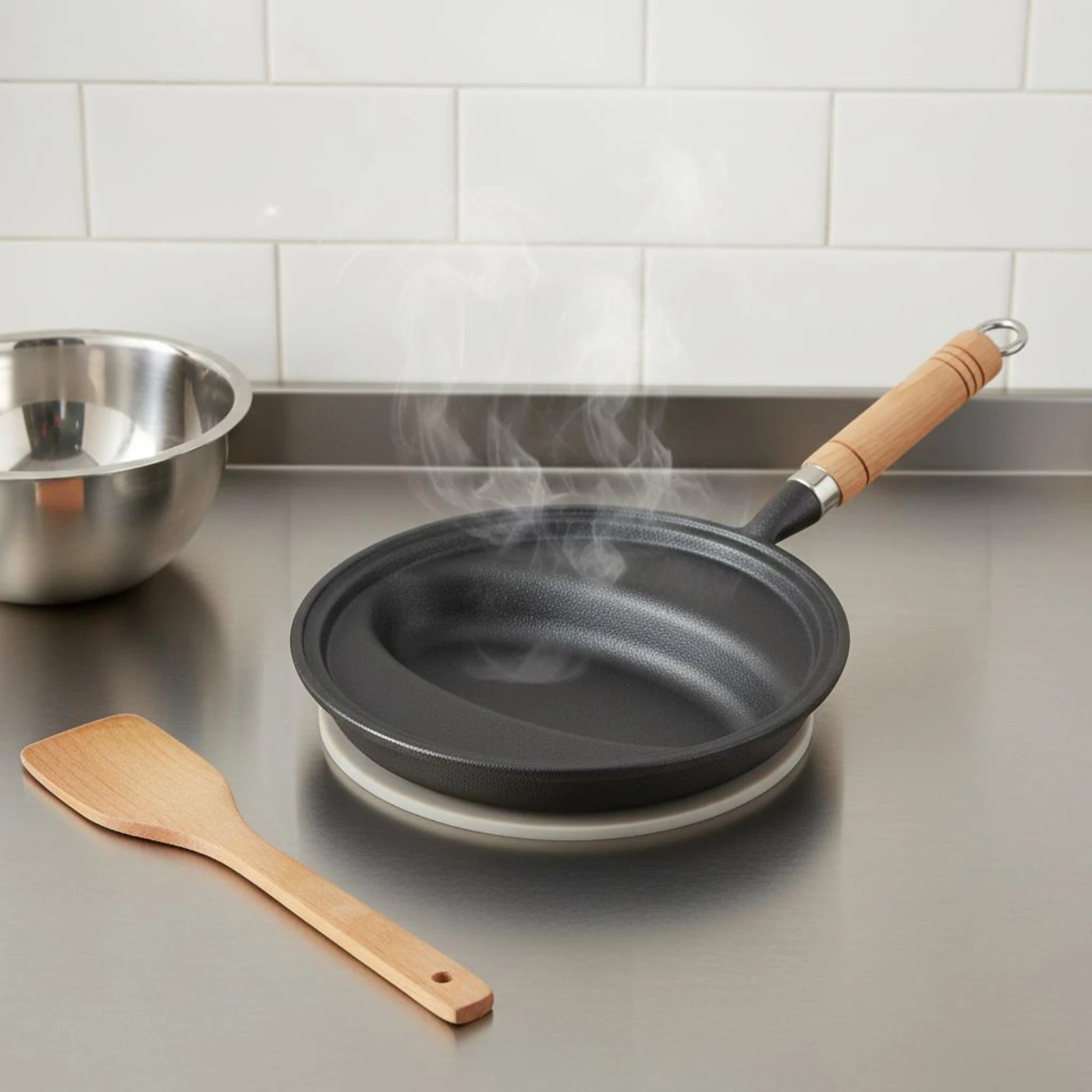 Cast Iron Omelette Pan Hanging Loop Cast Iron Frying Pan Kitchenware Even Heating Oven Safe for Stovetop