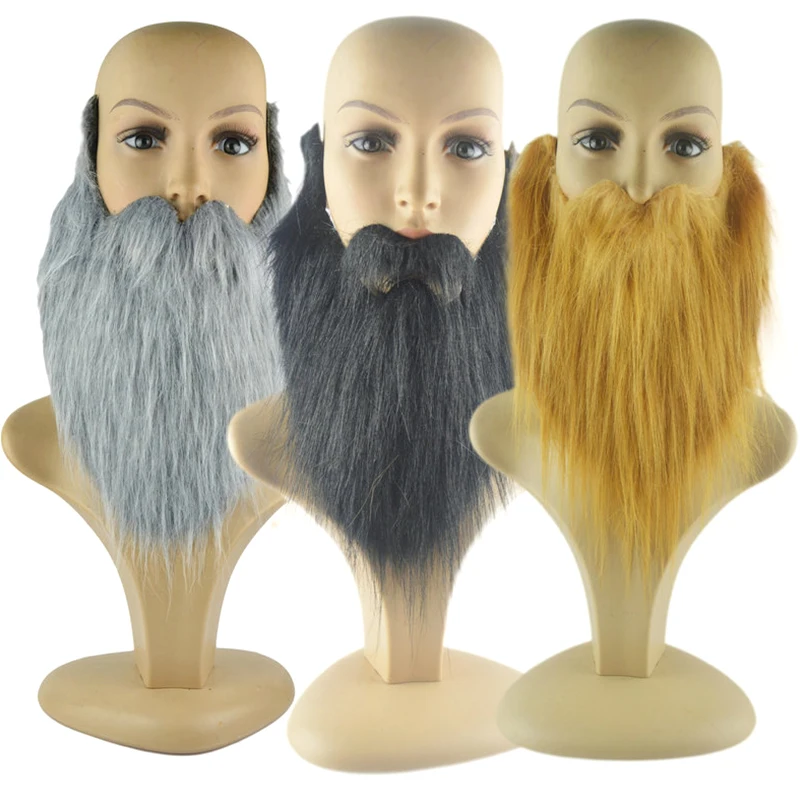 1pc DIY Fancy Dress Fake Beard Long Fluff Beards Cosplay Costume Props Santa Claus Beard Eyebrows Mustache Christmas Party Suppl