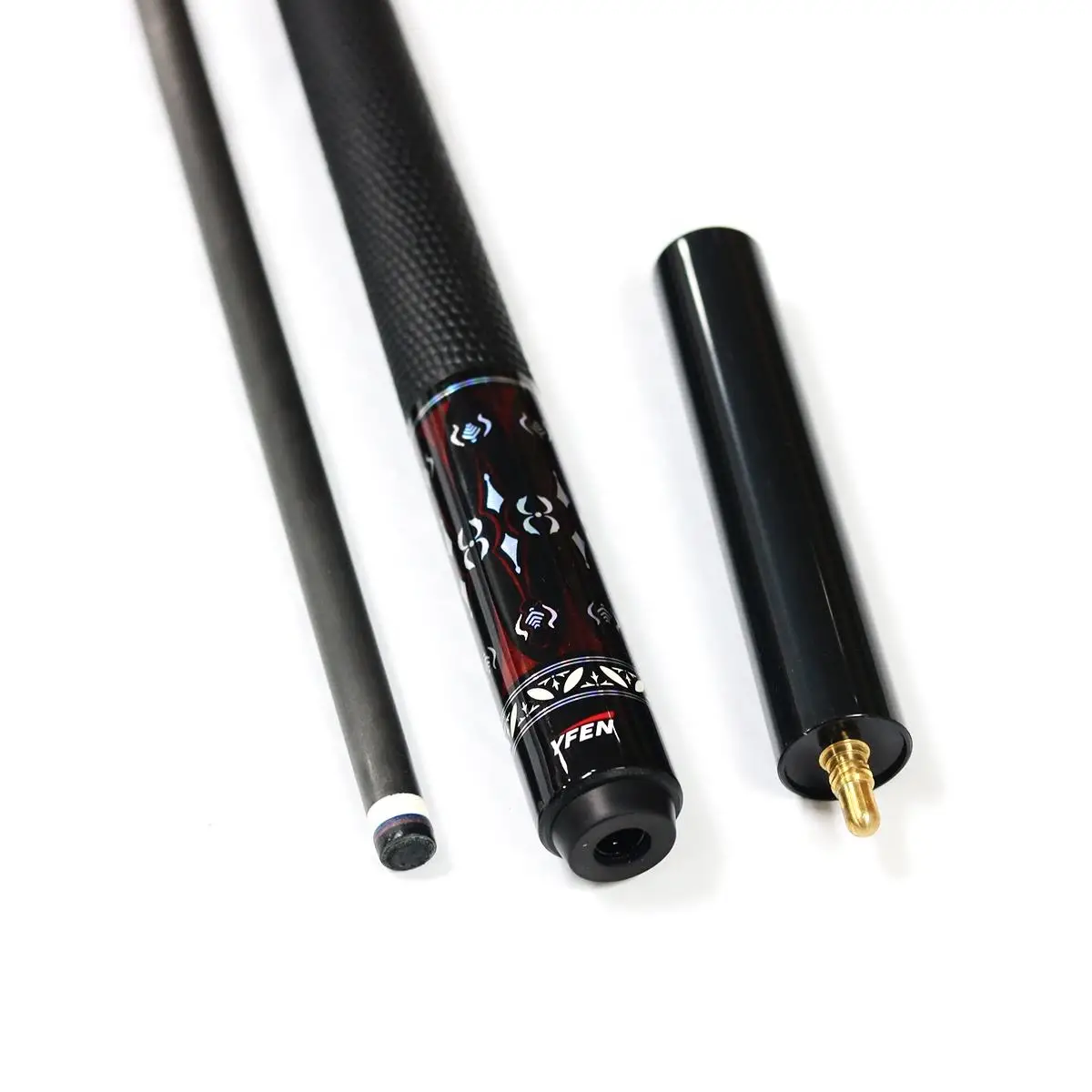 Premium Quality  Yfen Handmade 1/2-pc Carbon Fiber Shaft Maple Wood Butt Billiard Pool Cue 11.5mm/12.5mm Tip with Extension
