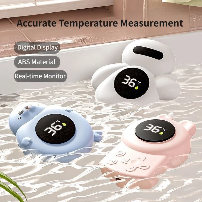 Monitor de temperatura del baño para bebé, termómetro de baño con pantalla LED, medidor Digital de temperatura del agua de dibujos animados, flotador de baño para niños pequeños