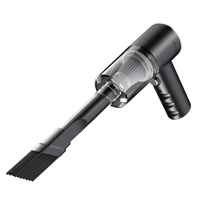 Car-mounted vacuum cleaner with strong wireless suction. Handheld vehicle cleaning device with high power suction