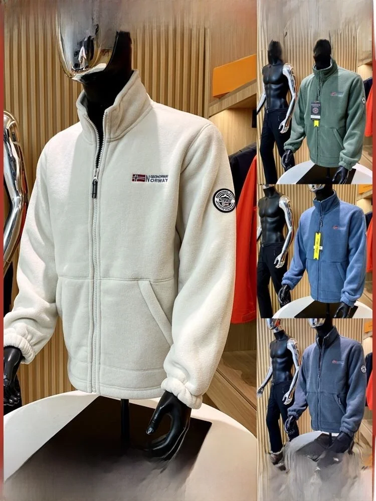 

Nordic Outdoor Legend Fce Lined Thiened erpa Lamb Fur Внутренняя теплая повседневная свободная мужская куртка-джак Stand Fit Long Sve Coat