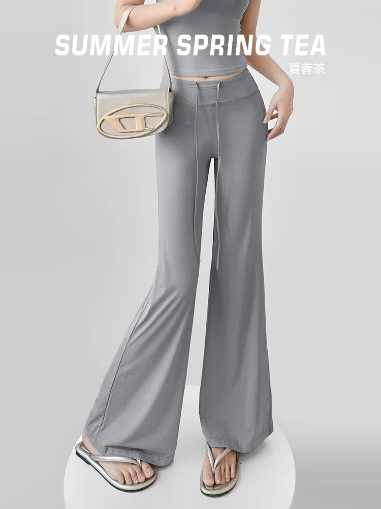 

High Waist Bell Bot Pants Women's Fitn Yoga Loose Fit Long Trousers Summer Spring Tea Brand Casual Pants