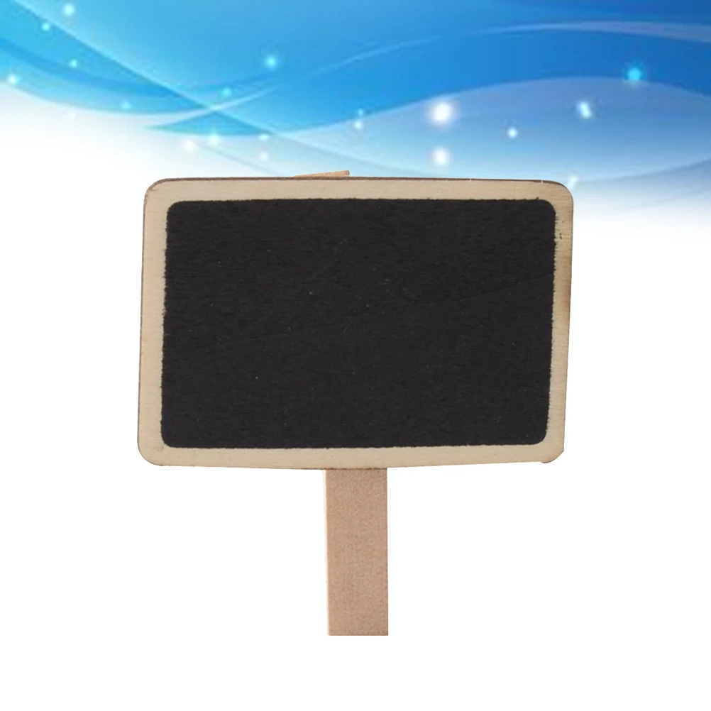 30 Pcs Wooden Clip Mini Chalkboard Clips Message with Multifunction Blackboard Sign Bamboo