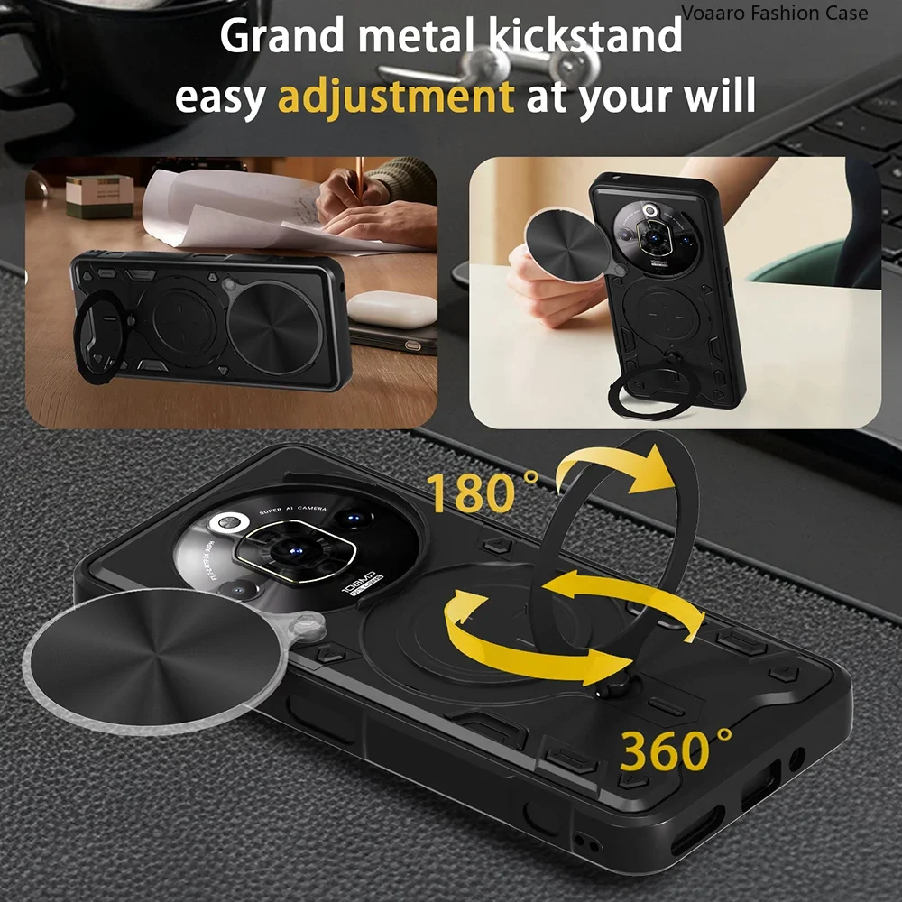 حماية الشريحة عدسة Funda ل ZTE النوبة التركيز برو 5G درع الحال بالنسبة ZTE nubia التركيز برو حافظة حلقة مغناطيسية حامل غطاء #5