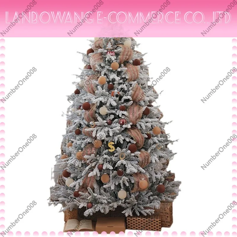 2025 New Flocked Snow Christmas Tree DIY Decoration with Stand, Artificial Pine Tree for Home Living Room Holiday Party Ornament