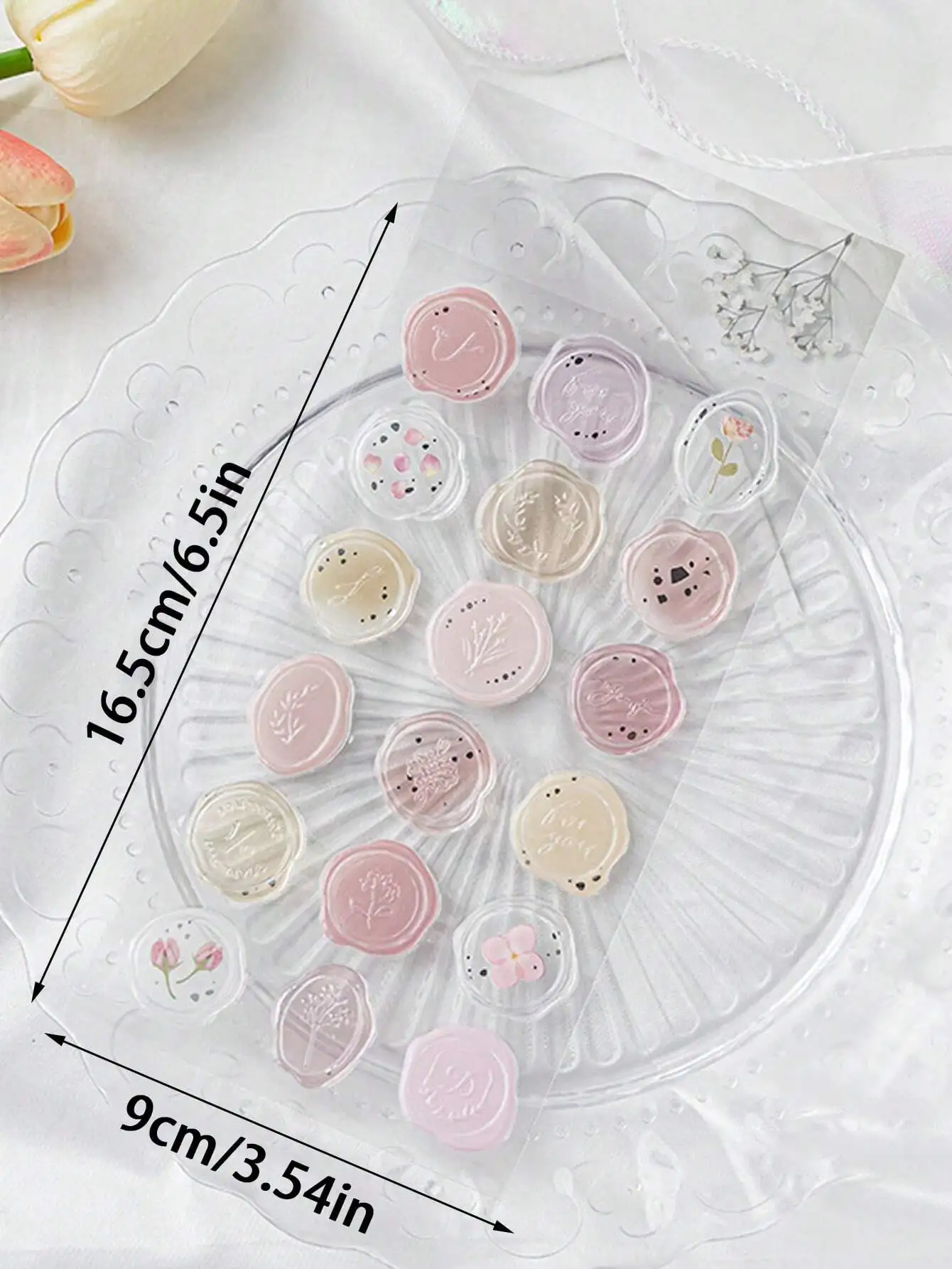 18pcs Flower & Letter Pattern Diy Envelope Gift Box Wax Seal Stickers