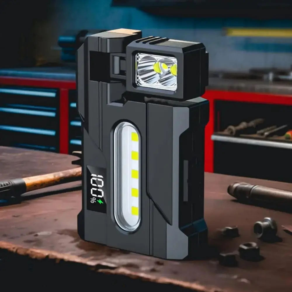 

Multi-functional Mini Magnetic Flashlight Adjustable Angle Portable LED Emergency Flashlight Compact USB Super Bright Flashlight