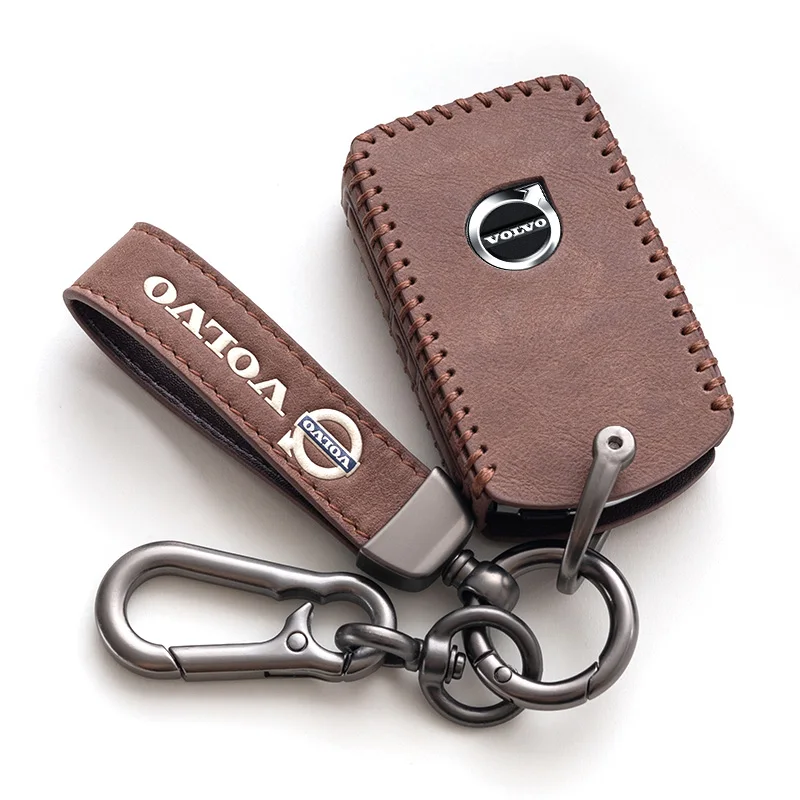 

Zinc Alloy Leather Car Remote Key Case Protector Cover Shell For Volvo XC60 XC40 XC90 S90 V60 S60 V90 C40 Polestar 1 Polestar 2