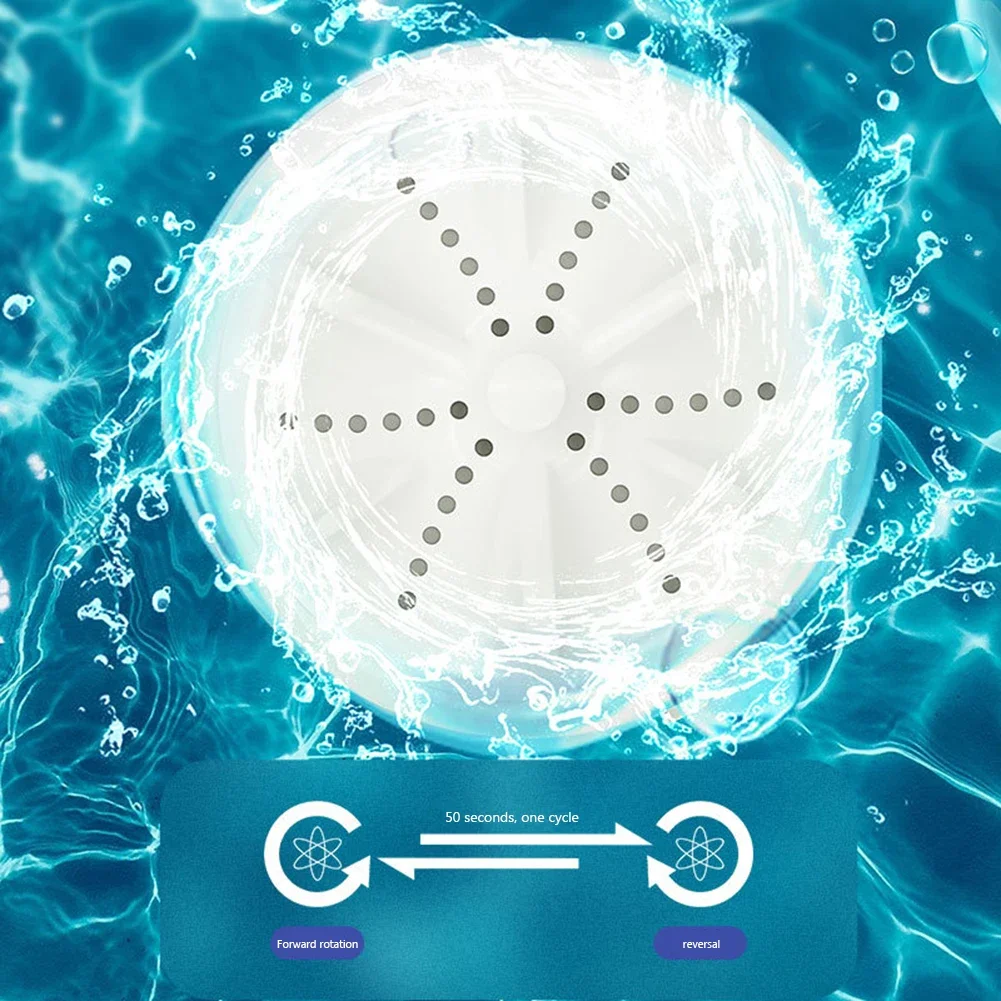 Mini Washing Machine High-power Mini Ultrasonic Turbo Washer Portable Tools Intelligent Timing  Intimate Clothes Socks Towels