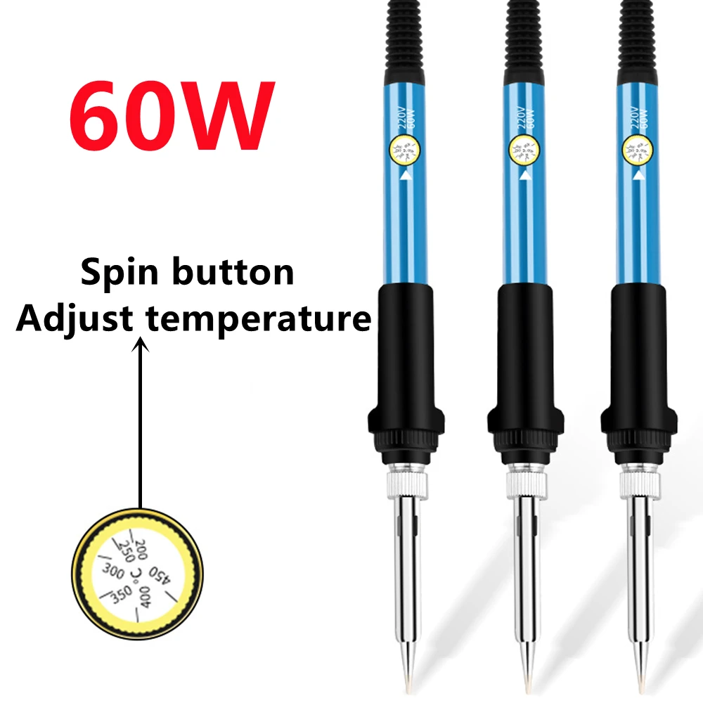 Mini Soldering Iron Adjustable Temperature Electric Solder Iron Rework Station Mini Handle Heat Pencil Welding Repair Tools 60W