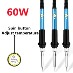 Mini Soldering Iron Adjustable Temperature Electric Solder Iron Rework Station Mini Handle Heat Pencil Welding Repair Tools 60W