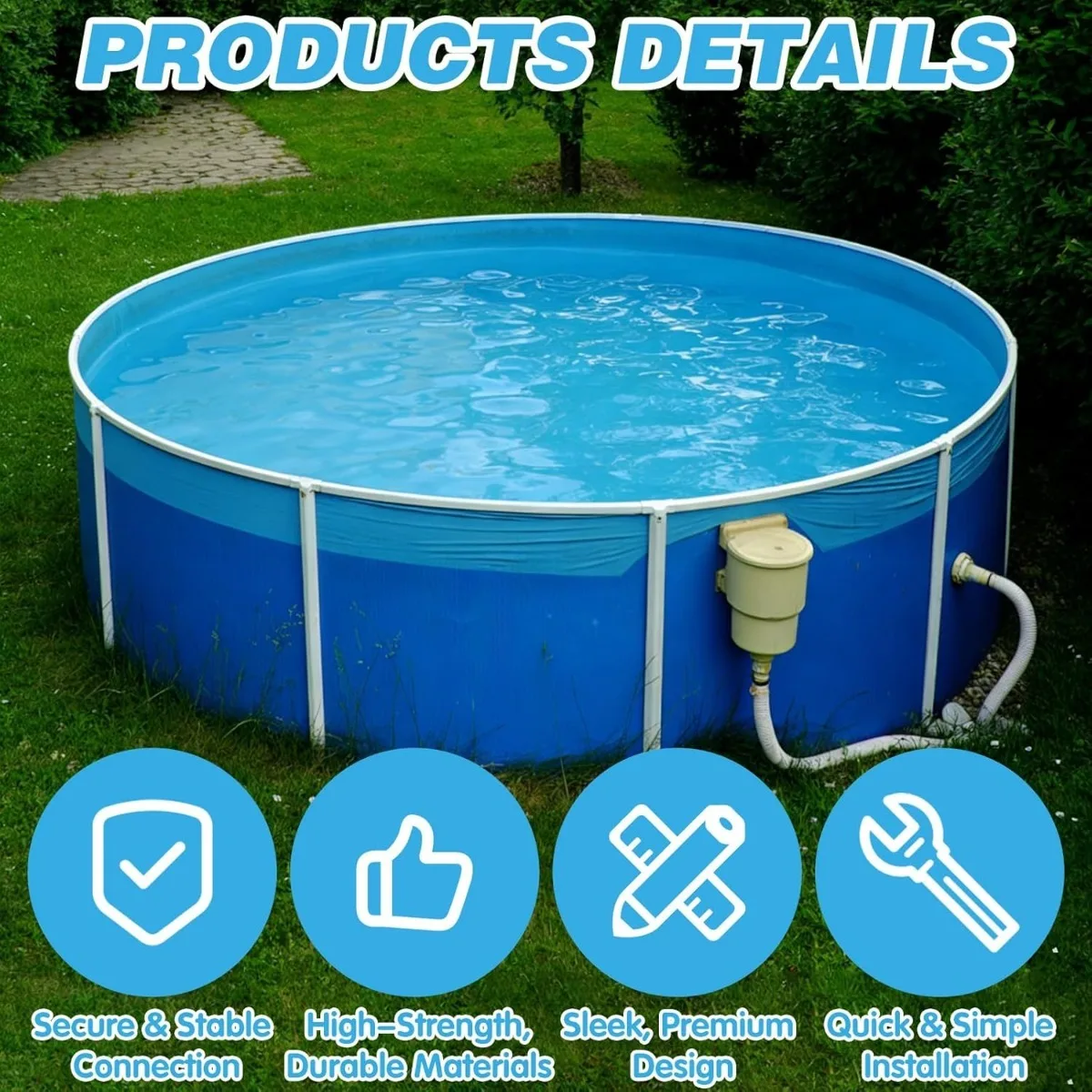 Pool Hose Clamp Set, Suitable  Summer Escape Pool Products, Provides a Secure, Leak-proof Connection for Pool Hoses