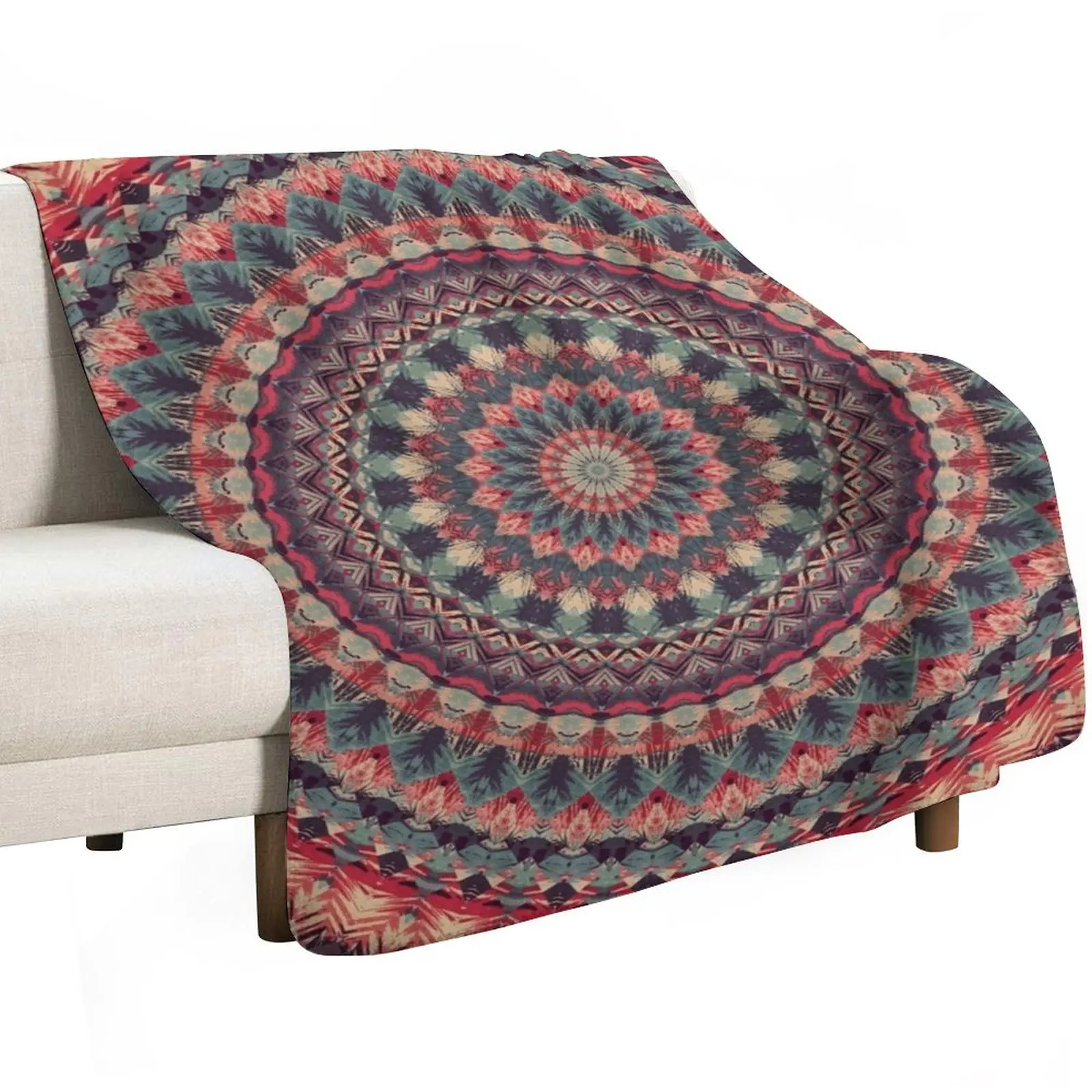 Mandala 126 Throw Blanket Wrinkle Resistant Lightweight Blanket