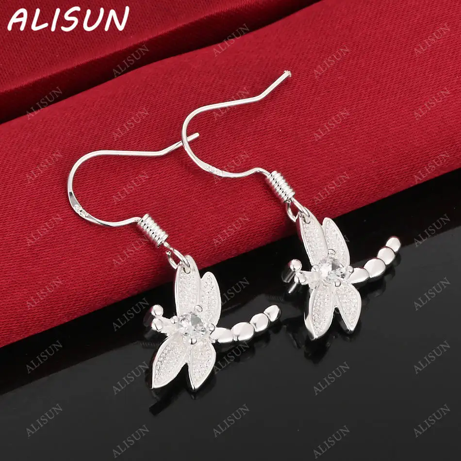 

ALISUN 925 Sterling Silver Zircons Dragonfly Drop Earrings Anniversary Gift Popular Wild Fashion Romantic Jewelry