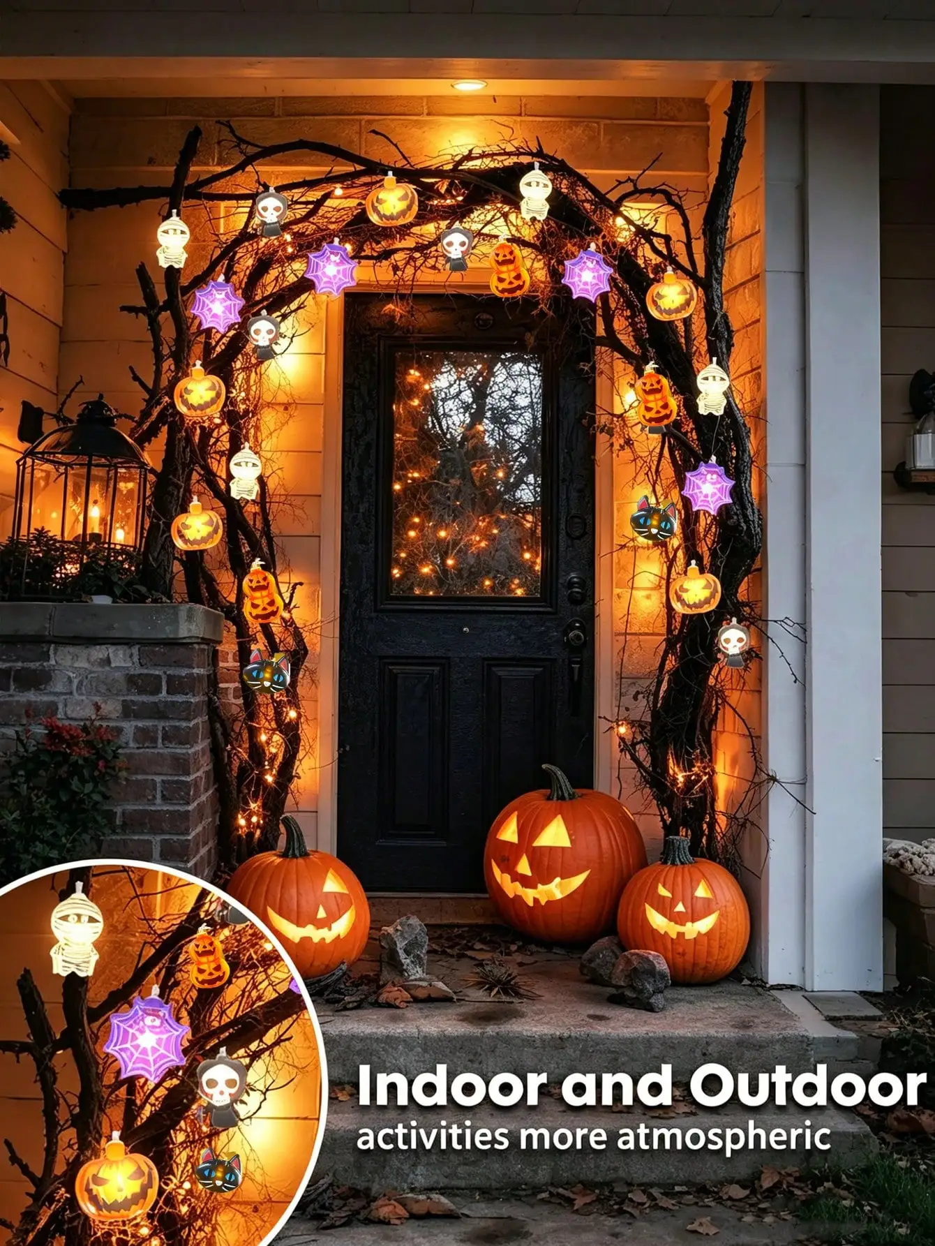 ハロウィン装飾ストリングライト1個、ハロウィン窓飾り、電池式 - Outdoor Lighting Battery Operated のレビューと価格