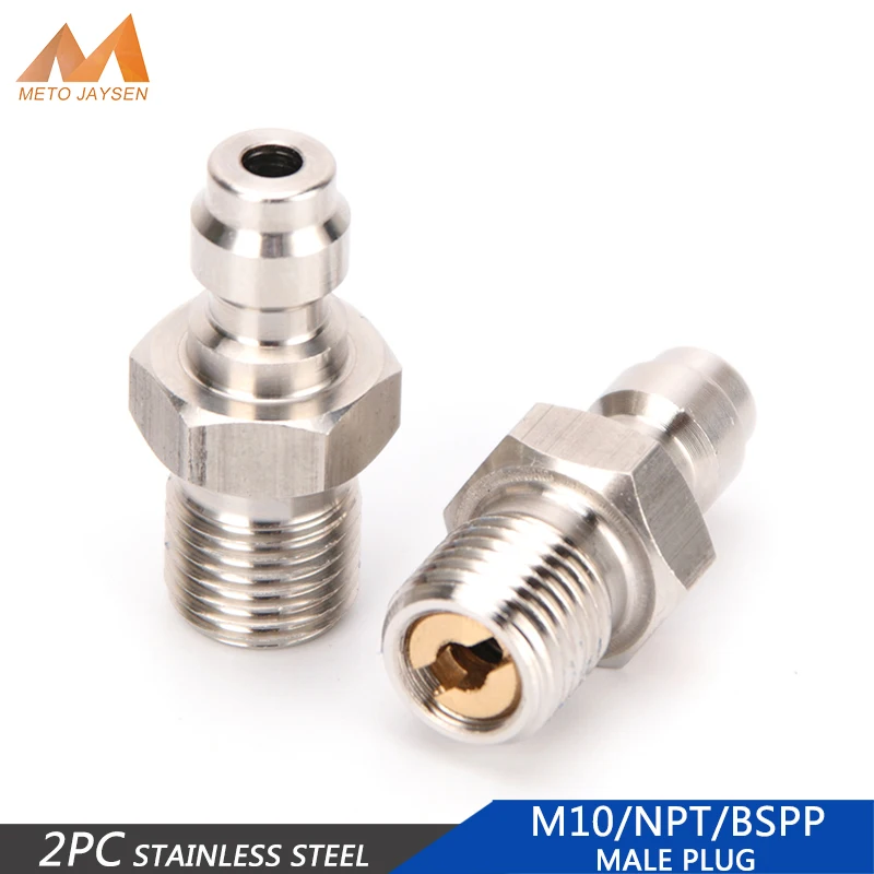 

2pcs/set M10x1 Thread Quick Connect Fittings Quick Couplers 8MM 1/8NPT 1/8BSPP Refilling Adapter Air Pumps Parts & Accessories