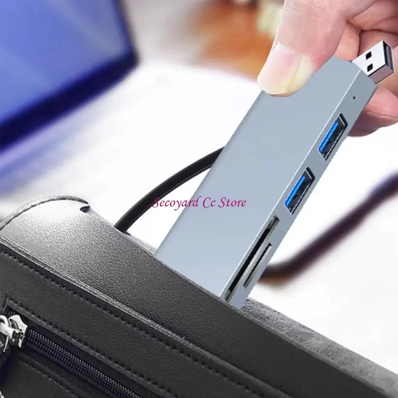

N3UC 5 в 1 алюминиевый USB C HUB с TF CARD Reader Abluminum ABS -адаптеры для ноутбука