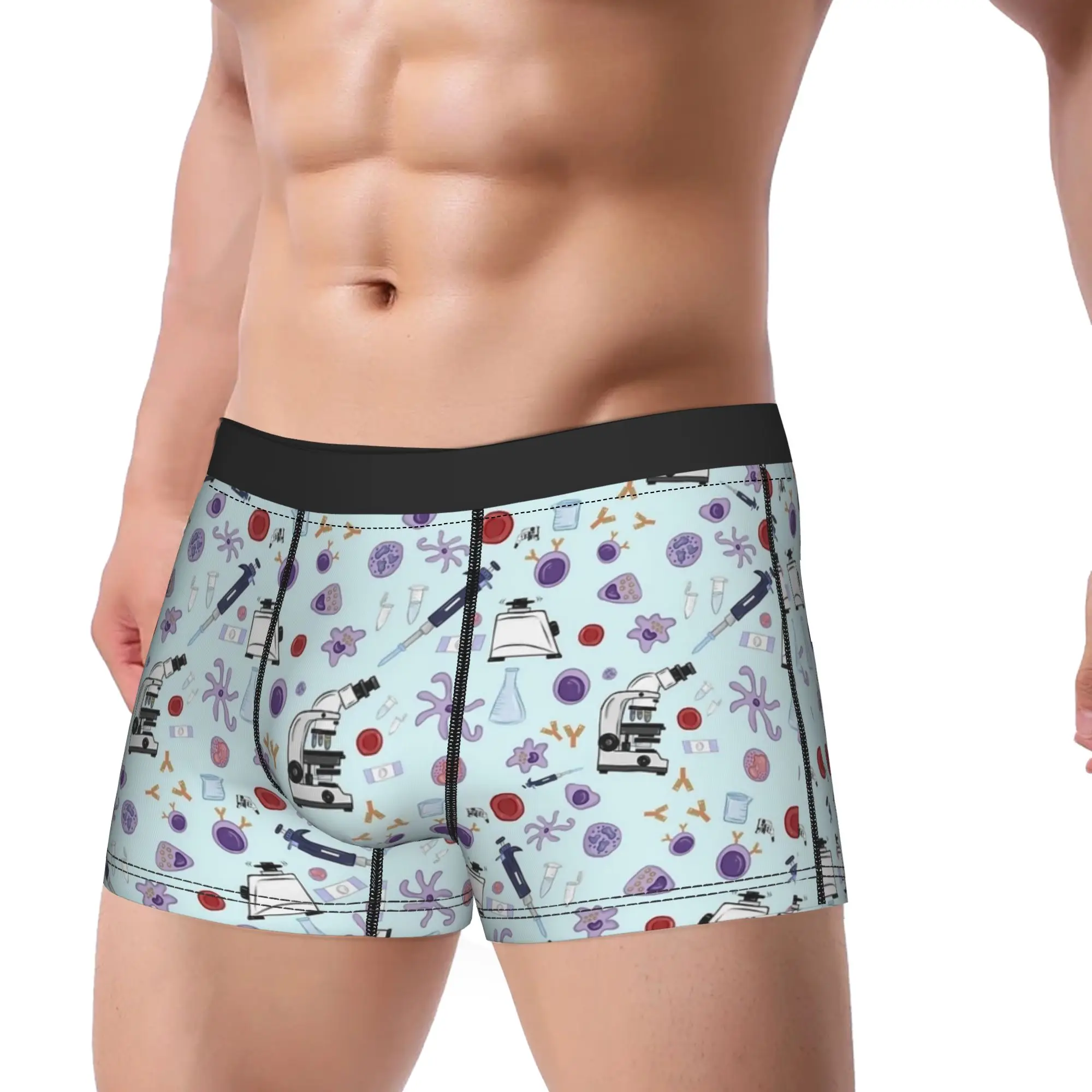 Custom Biology And Chemistry Boxer Brief  Underwear Quality Males Sexy Soft Trunk Printing Large Size Panties