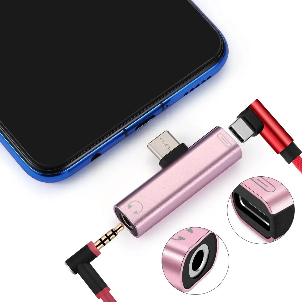 Fast USB C Metal Headphone Jack AUX Splitter Audio Convertor Type-C To 3.5mm Adapter For Samsung S10 S9 Huawei Mate20