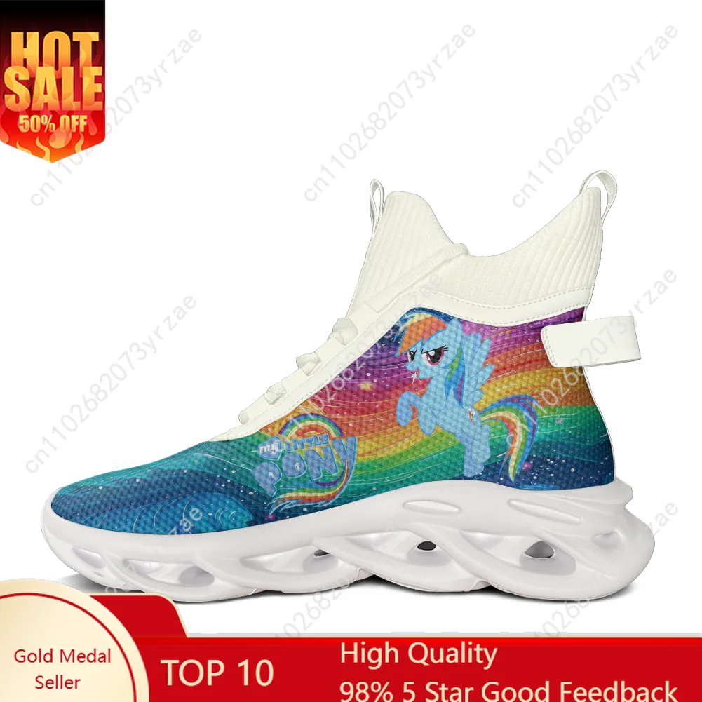 

Rainbow Dash High Top Flats Sneakers Man Woman Blue Shoes My Little Pony Friendship Is Magic Fashion Shoe Cosplay Footwear