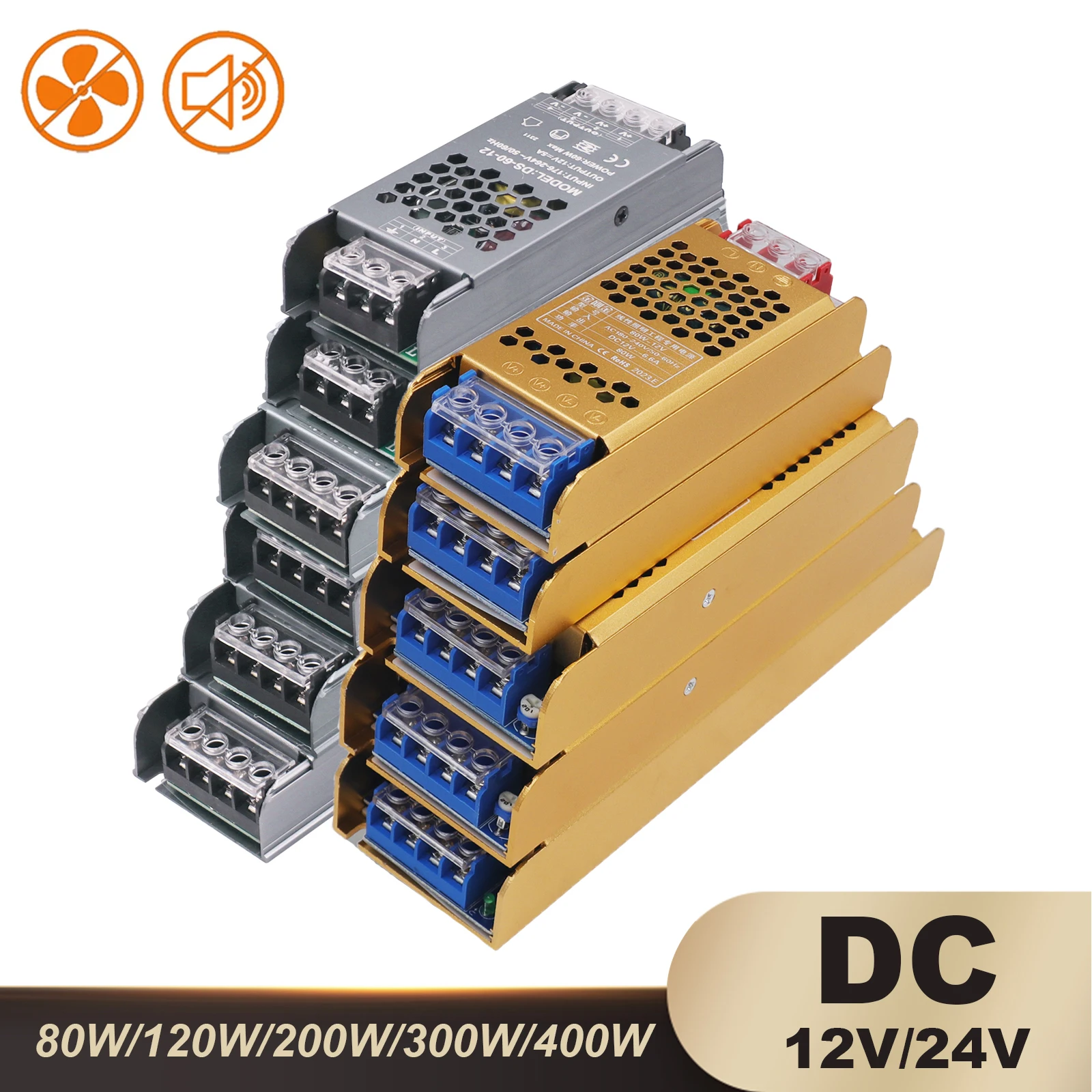 

Switching Power Supply Light Transformer AC 180-250V To DC 12V 24V 60W 80W 100W 120W 200W 300W 400W Source Adapter For Led Strip