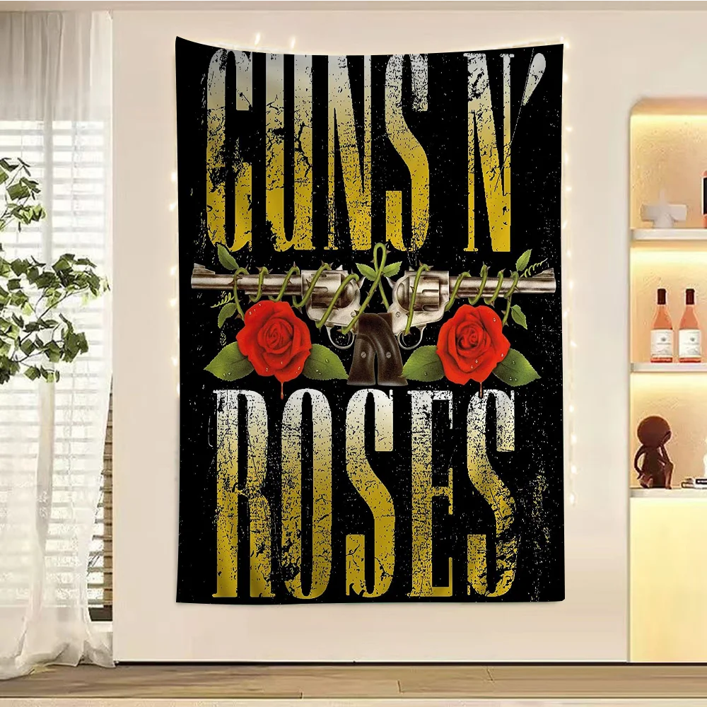 Vintage Rock Music Band G-Guns N Roses Hanging Bohemian Tapestry Home Decoration hippie bohemian decoration divination Art Home