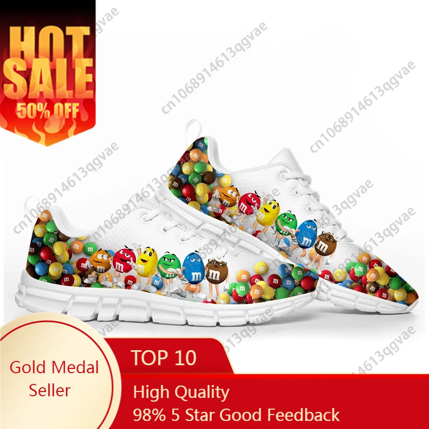 

M Chocolate Cartoon Sports Shoes Mens Womens Teenager Kids Children Pop Sneakers Casual Custom Couple Shoes White