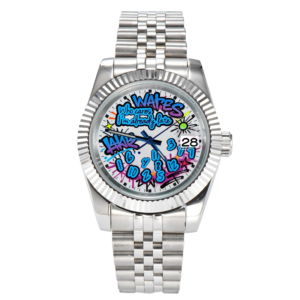 Graffiti Luxury Watch with NH35 Movement, Waterproof