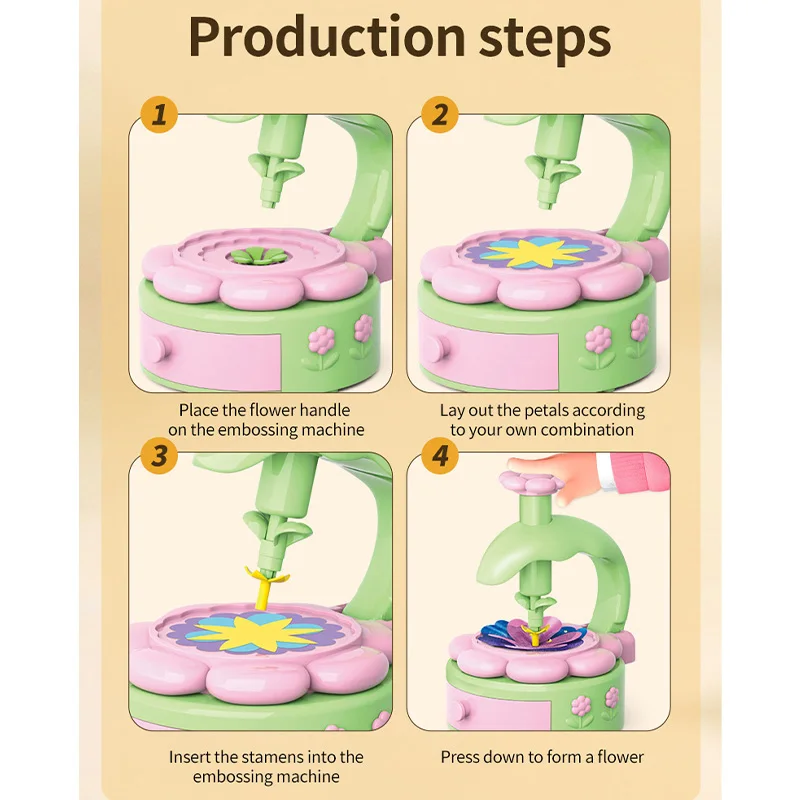 Flower Bouquets Toys DIY Craft Kits Toys for Kids Handmade Flowers Market Toy Girls Christmas Birthday Gift