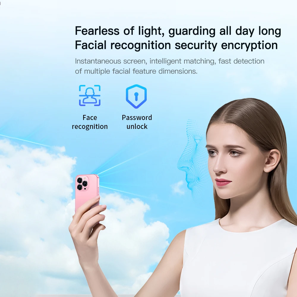 ONEMYTH M17 Pro 4.0 "هاتف ذكي صغير 2GB RAM 16GB ROM Android12.0 التعرف على الوجه فتح 2000mAh 4G هاتف محمول صغير