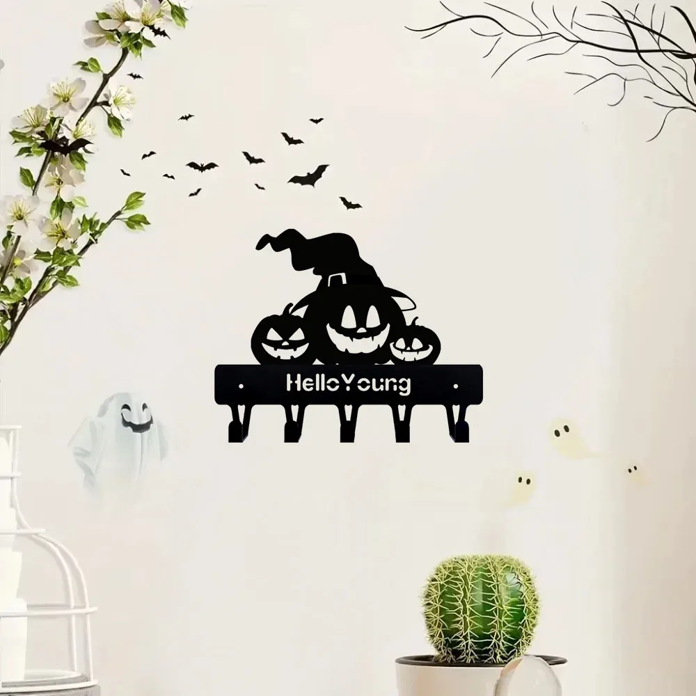 1pc Delightful Metal Decorative Hook - Combined with a Practical Rack. A Wonderful Halloween Hook in Spooky Horror Pumpkin Shape