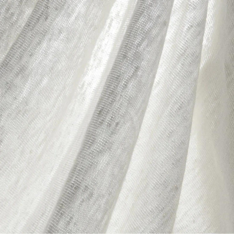 Damski cienki top na ramiączkach z dzianiny konopnej, jednolity kolor, letni, okrągły dekolt, bez rękawów, nowy, oddychający, biały.