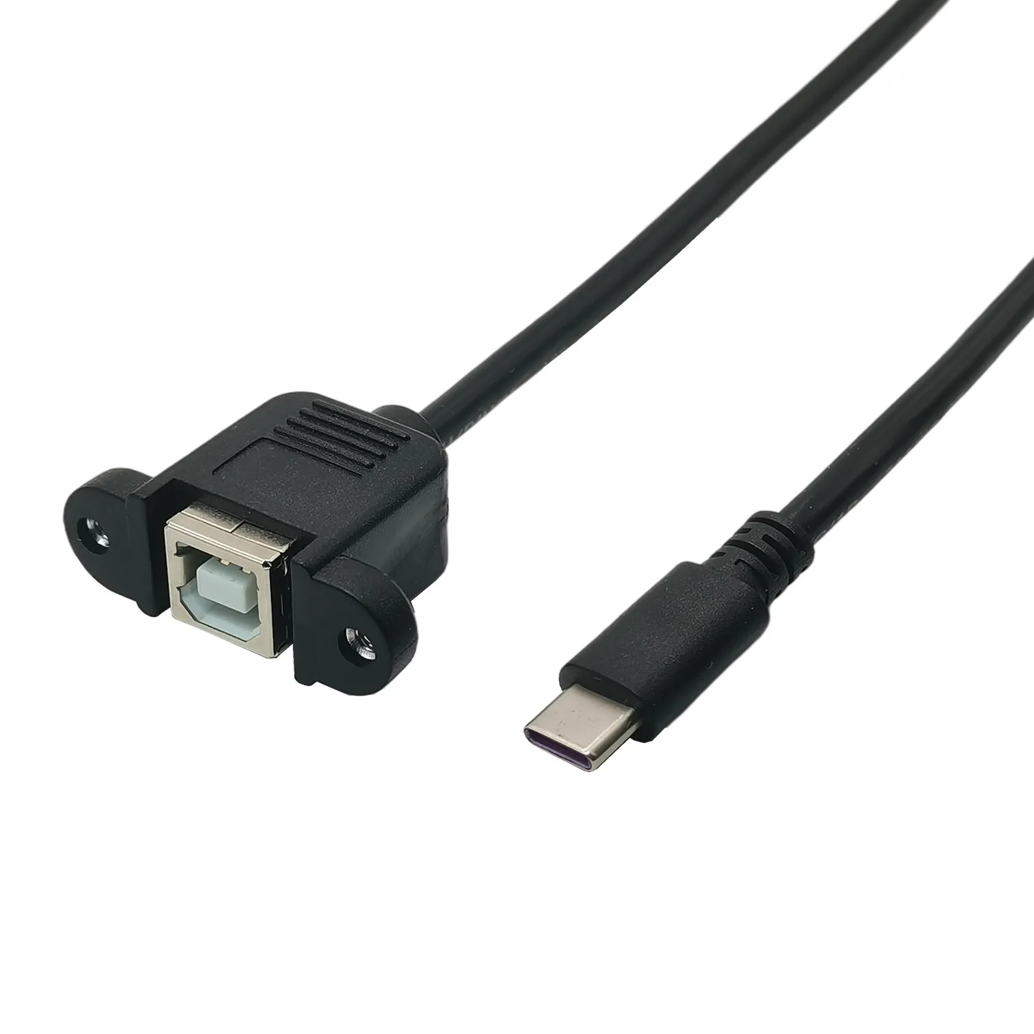 0.3M 0.5M Type B Female Printer to Micro USB Mini USB Type-c Male Extension Cable With Panel Mount Screw