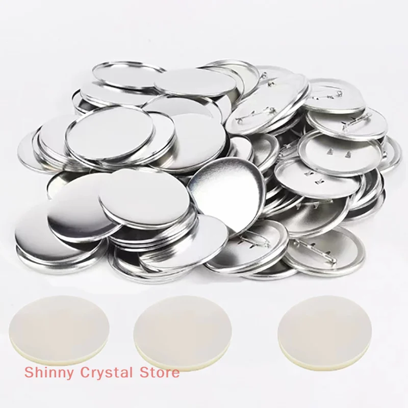

50Set 25-75MM Metal Badge Pin Button Maker Parts DIY Blank Badge Button Parts For Art Crafts Making Iron-Base Badges Set